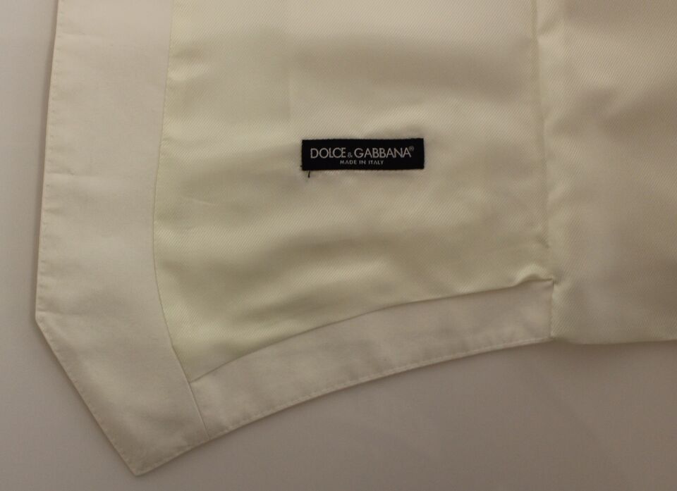 Dolce & Gabbana White Cotton Silk Blend Dress Vest Men's Blazer