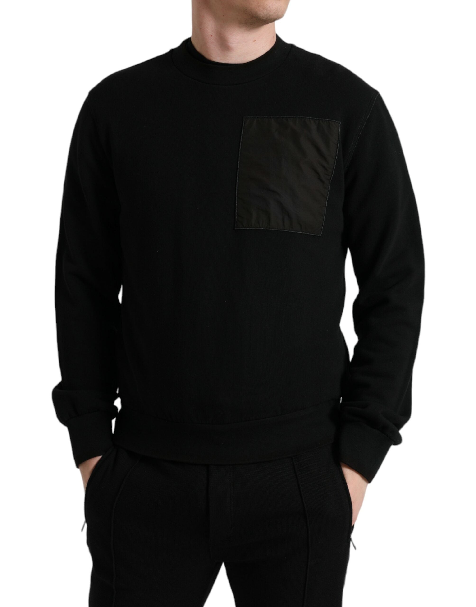 Dolce & Gabbana Elegant Crew Neck Cotton Blend Men's Sweater