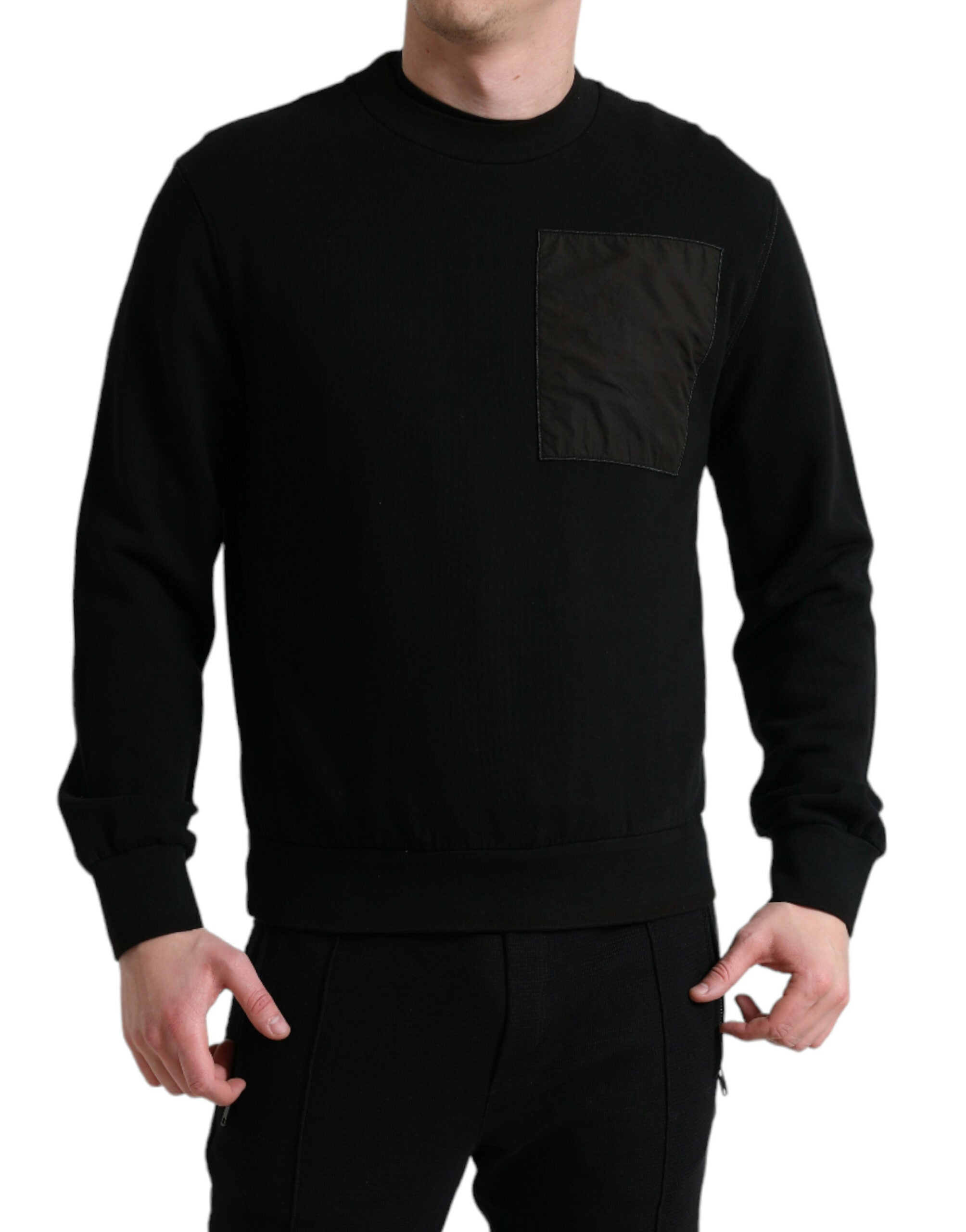 Dolce & Gabbana Elegant Crew Neck Cotton Blend Men's Sweater