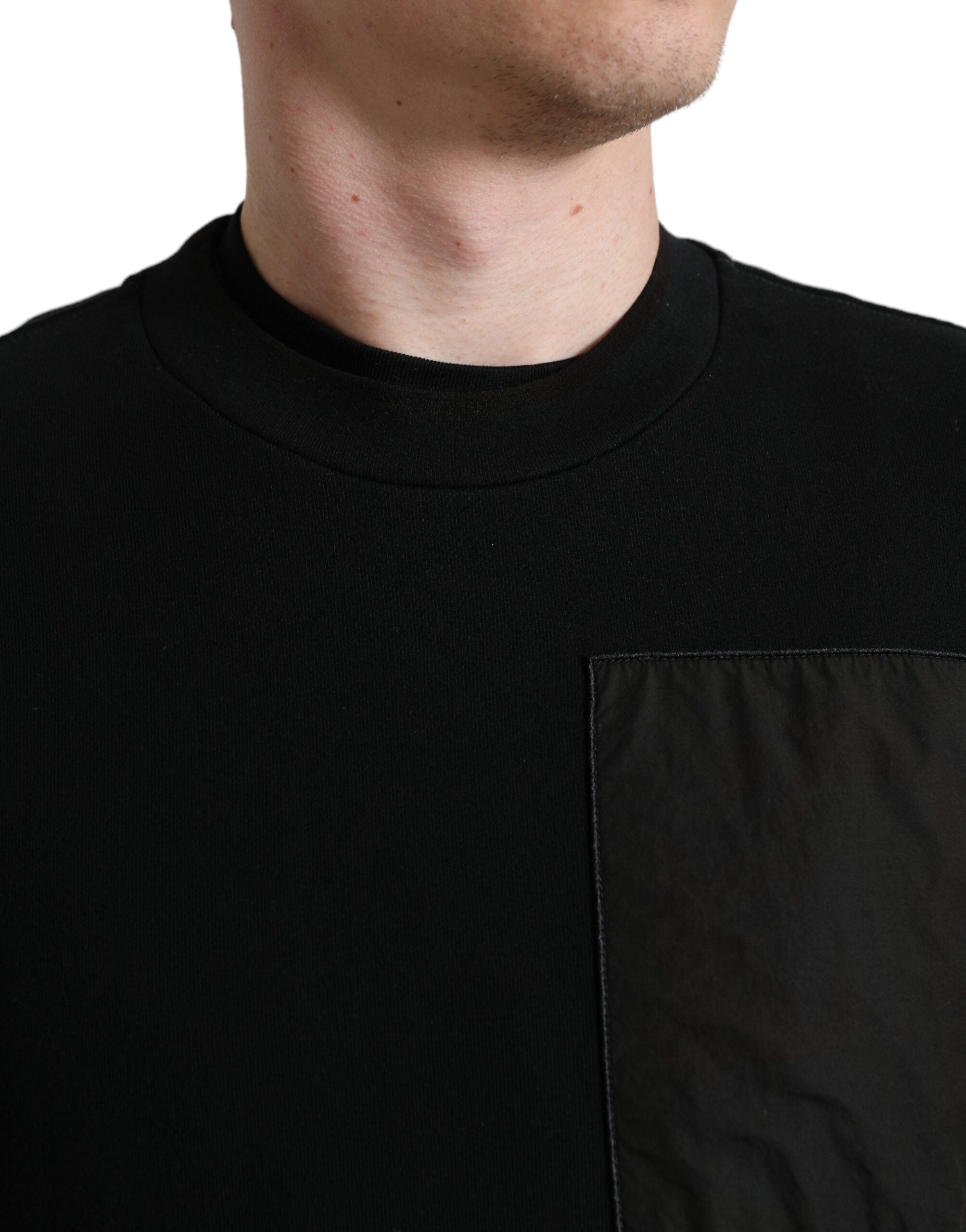 Dolce & Gabbana Elegant Crew Neck Cotton Blend Men's Sweater