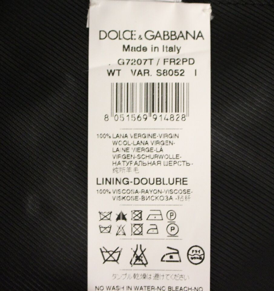 Dolce & Gabbana Gray Striped Wool Single Breasted Men's Vest