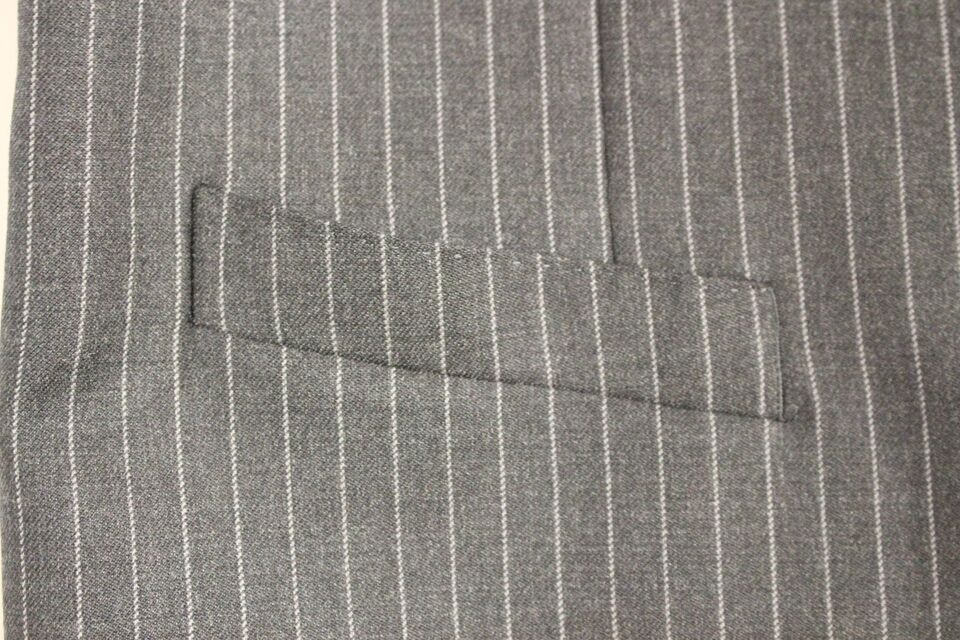 Dolce & Gabbana Gray Striped Wool Single Breasted Men's Vest