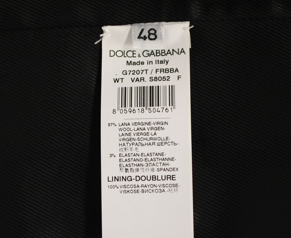 Dolce & Gabbana Gray Striped Wool Logo Vest Gilet Men's Weste