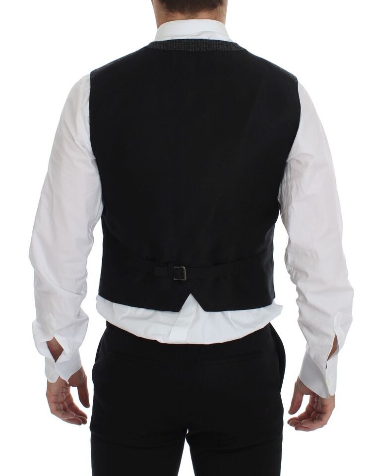 Dolce & Gabbana Elegant Gray Wool Blend Dress Men's Vest