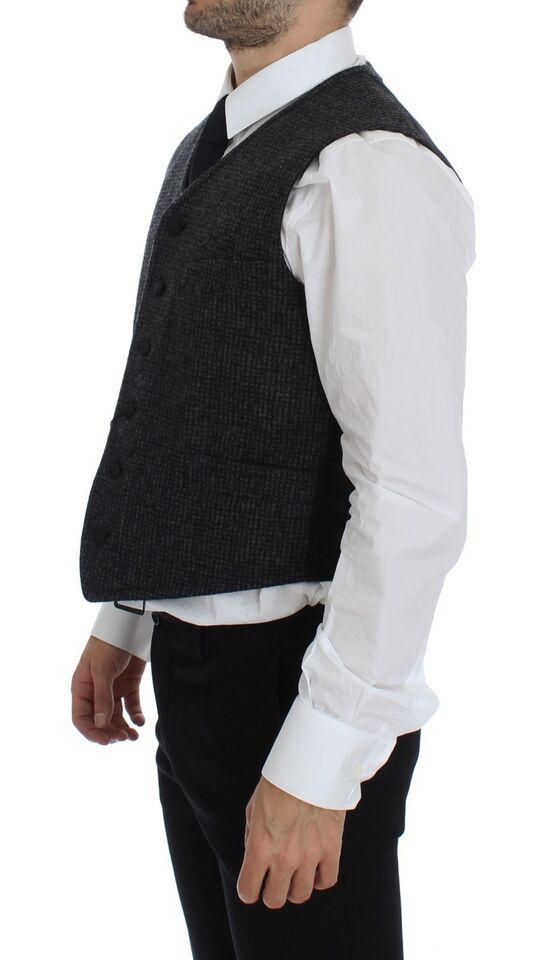 Dolce & Gabbana Gray Wool Blend Vest Gilet Men's Weste