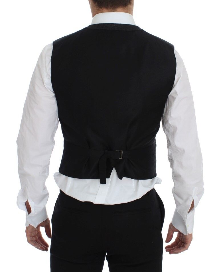 Dolce & Gabbana Gray Wool Blend Vest Gilet Men's Weste