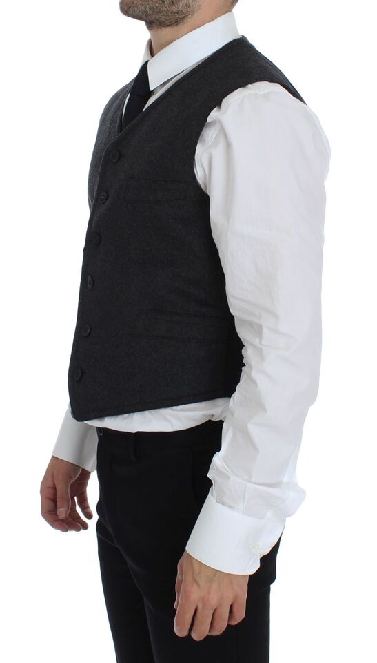 Dolce & Gabbana Elegant Gray Wool Blend Dress Men's Vest