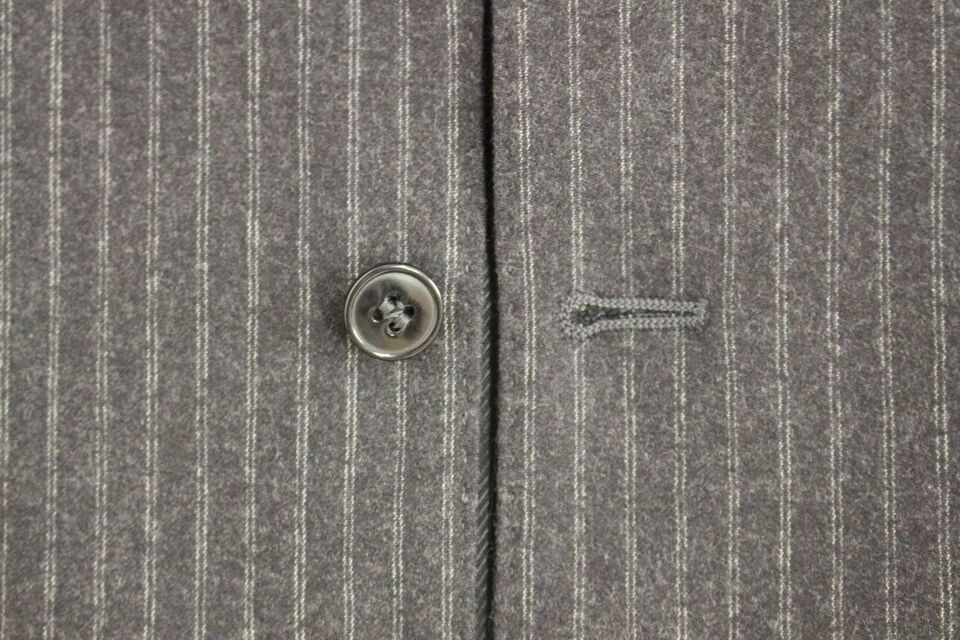 Dolce & Gabbana Gray Striped Wool Single Breasted Men's Vest