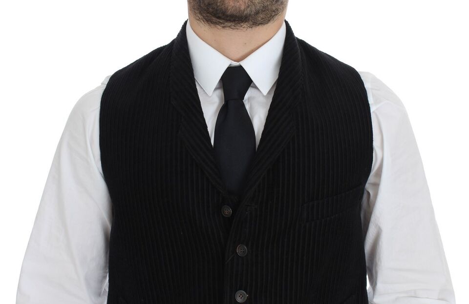 Dolce & Gabbana Elegant Black Manchester Dress Men's Vest