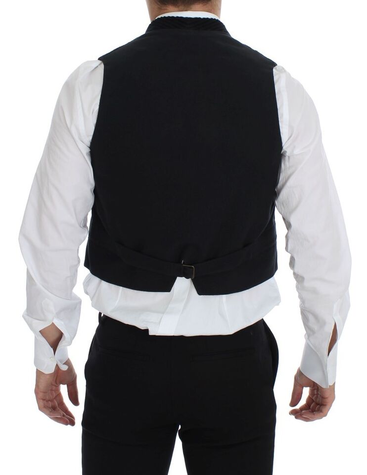 Dolce & Gabbana Elegant Black Manchester Dress Men's Vest