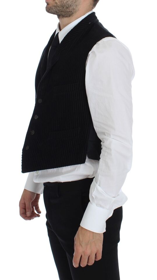 Dolce & Gabbana Elegant Black Manchester Dress Men's Vest