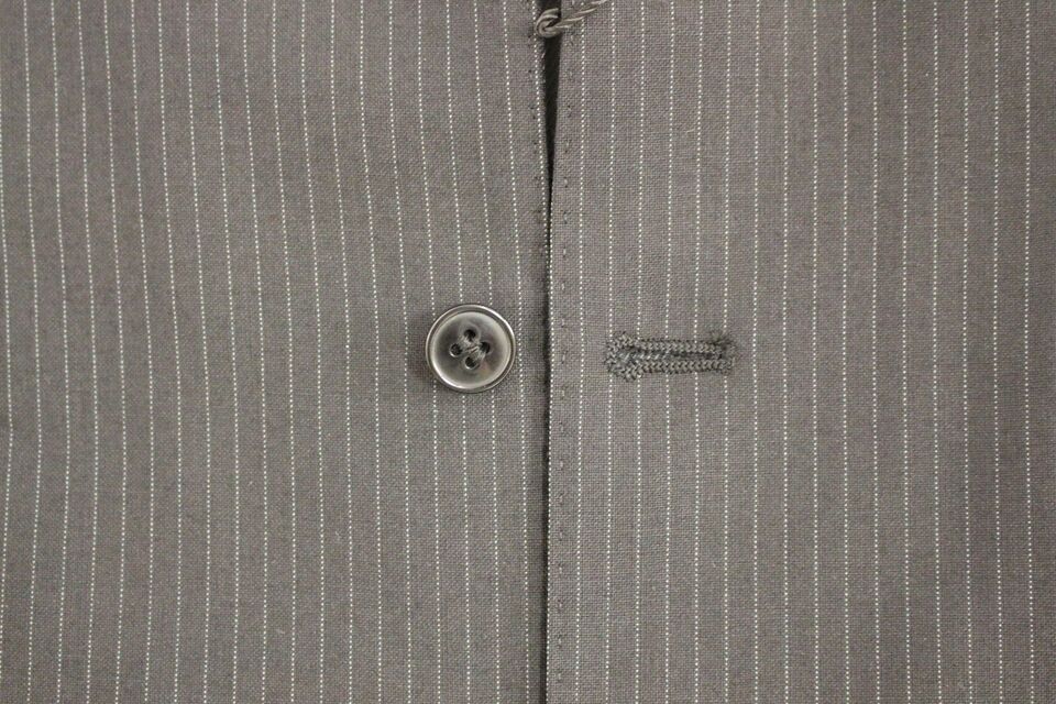 Dolce & Gabbana Black Striped Wool Single Breasted Men's Vest