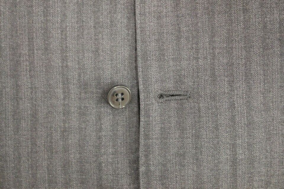 Dolce & Gabbana Gray Striped Wool Single Breasted Men's Vest