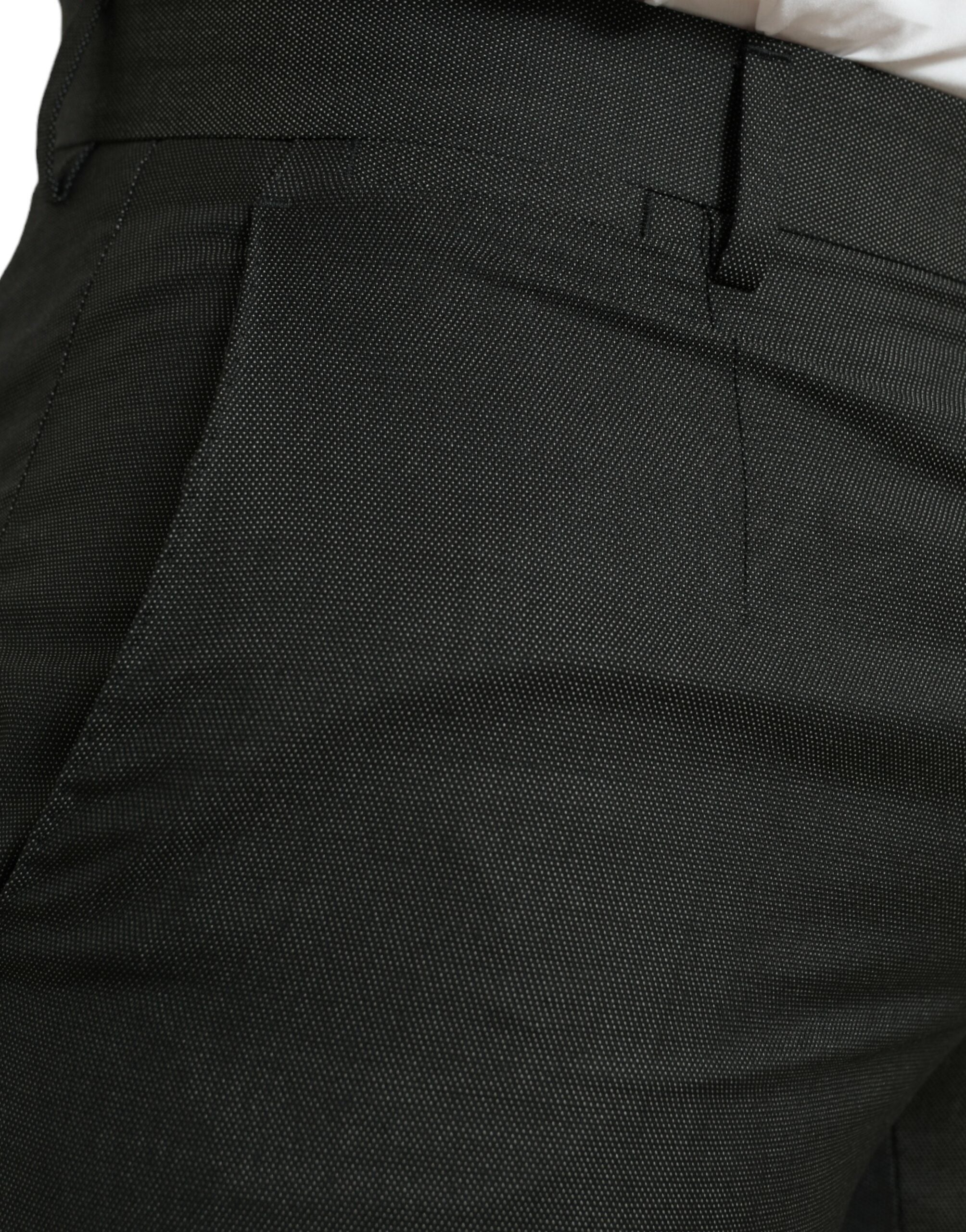 Dolce & Gabbana Elegant Dark Grey Skinny Dress Men's Pants