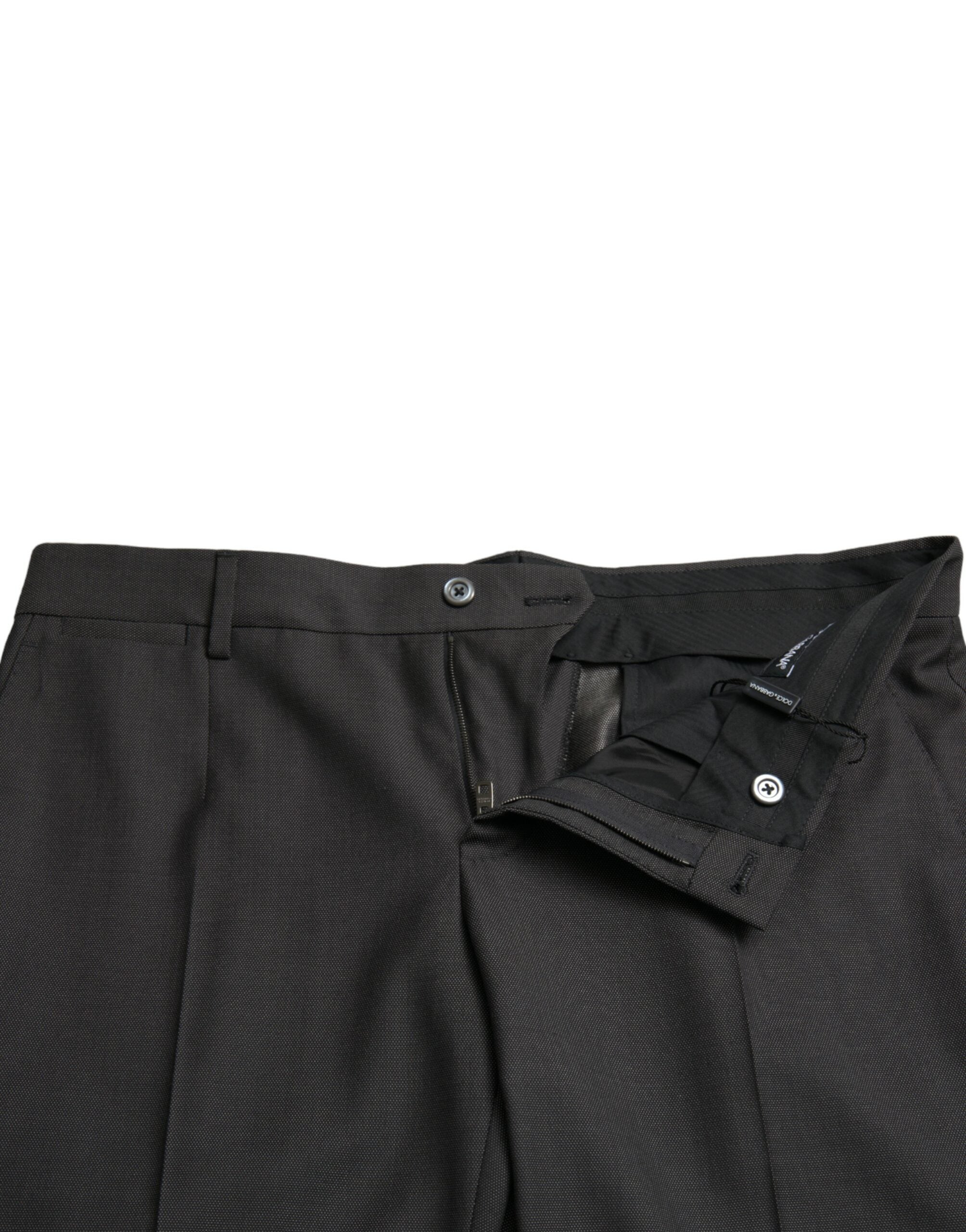 Dolce & Gabbana Elegant Dark Grey Skinny Dress Men's Pants