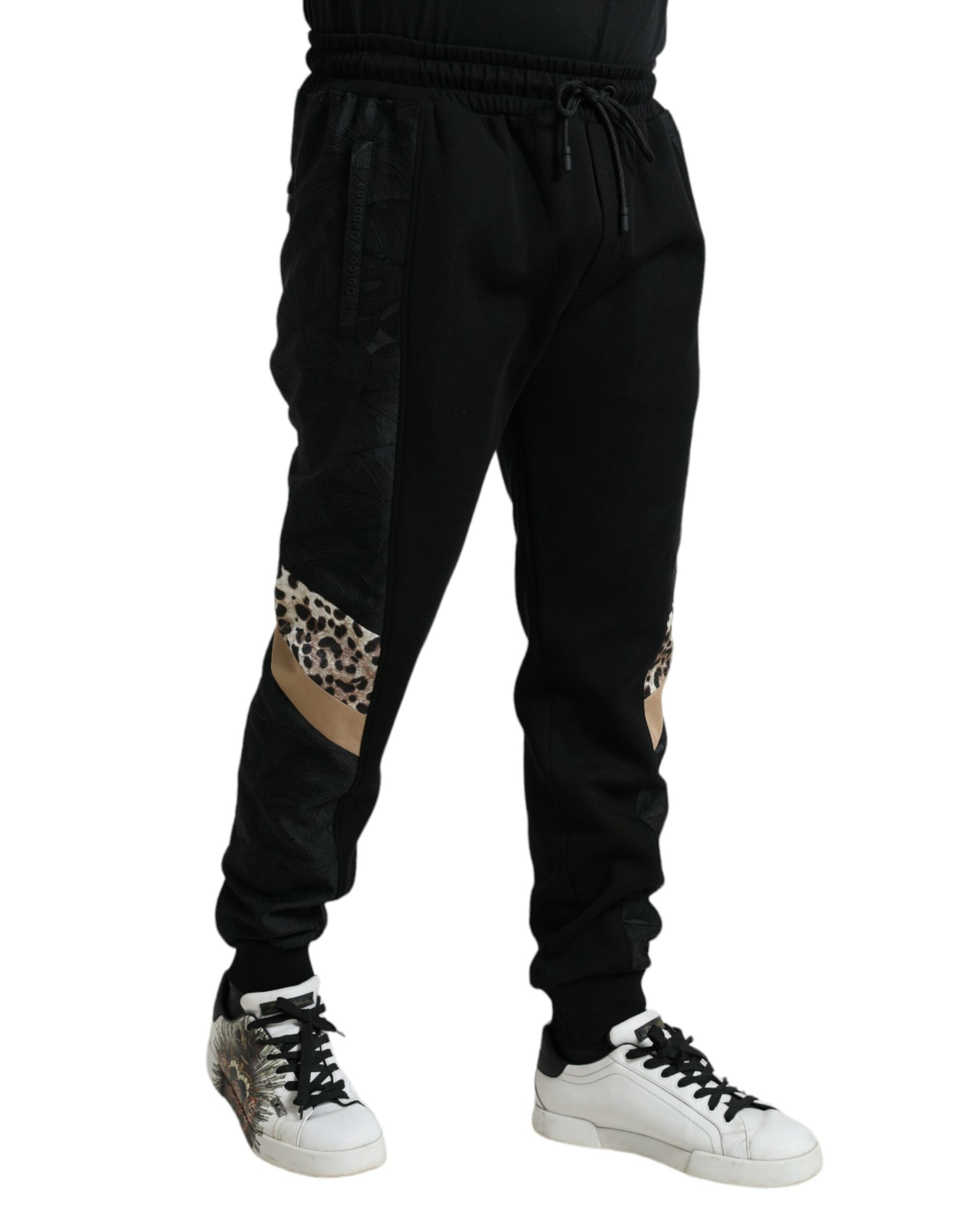 Dolce & Gabbana Black Cotton Slim Stretch Jogger Men's Pants