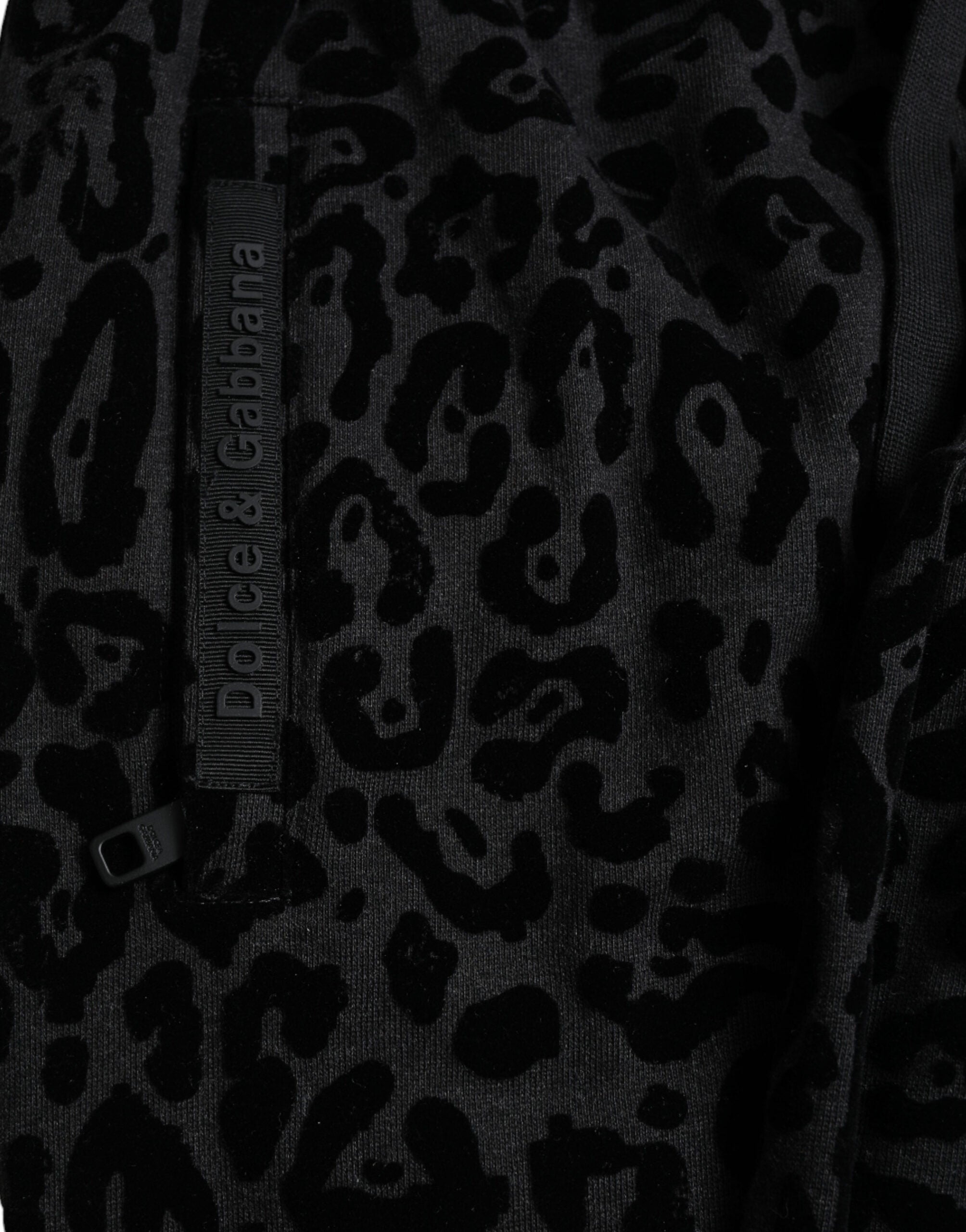 Dolce & Gabbana Black Leopard Cotton Slim Fit Jogger Men's Pants