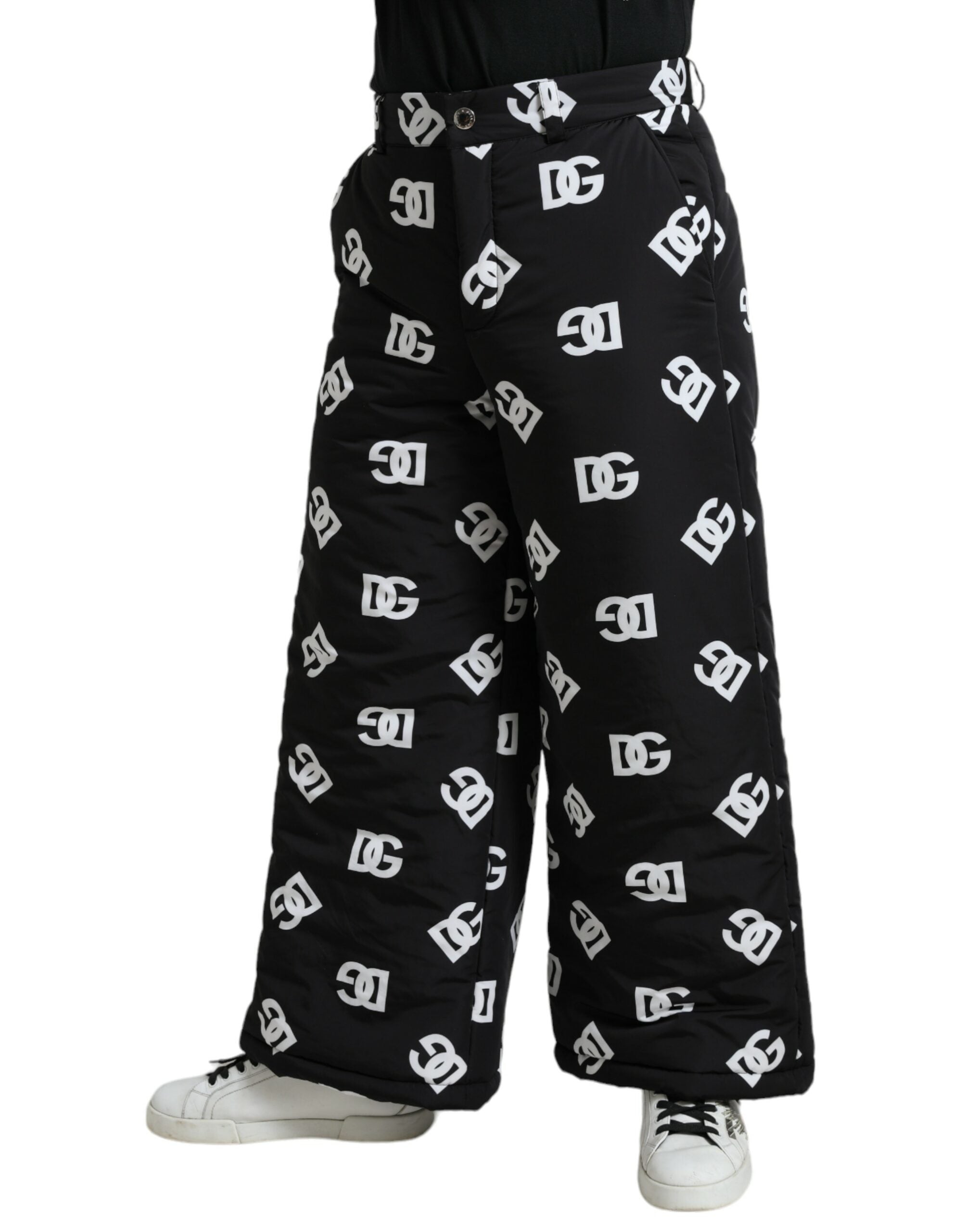 Dolce & Gabbana Elegant Wide Leg Signature Print Men's Pants
