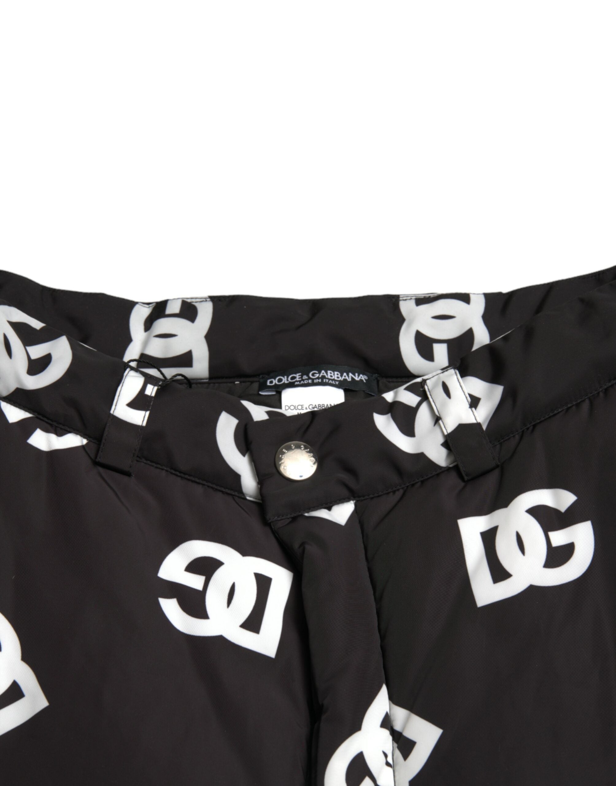 Dolce & Gabbana Black Logo DG Print Wide Leg Men's Pants