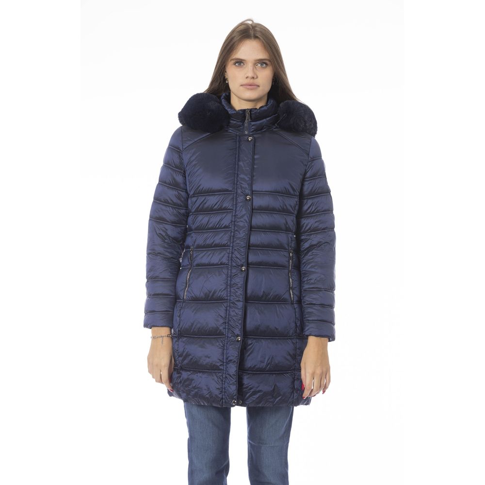 Baldinini Trend Light Blue Polyester Jackets & Women's Coat