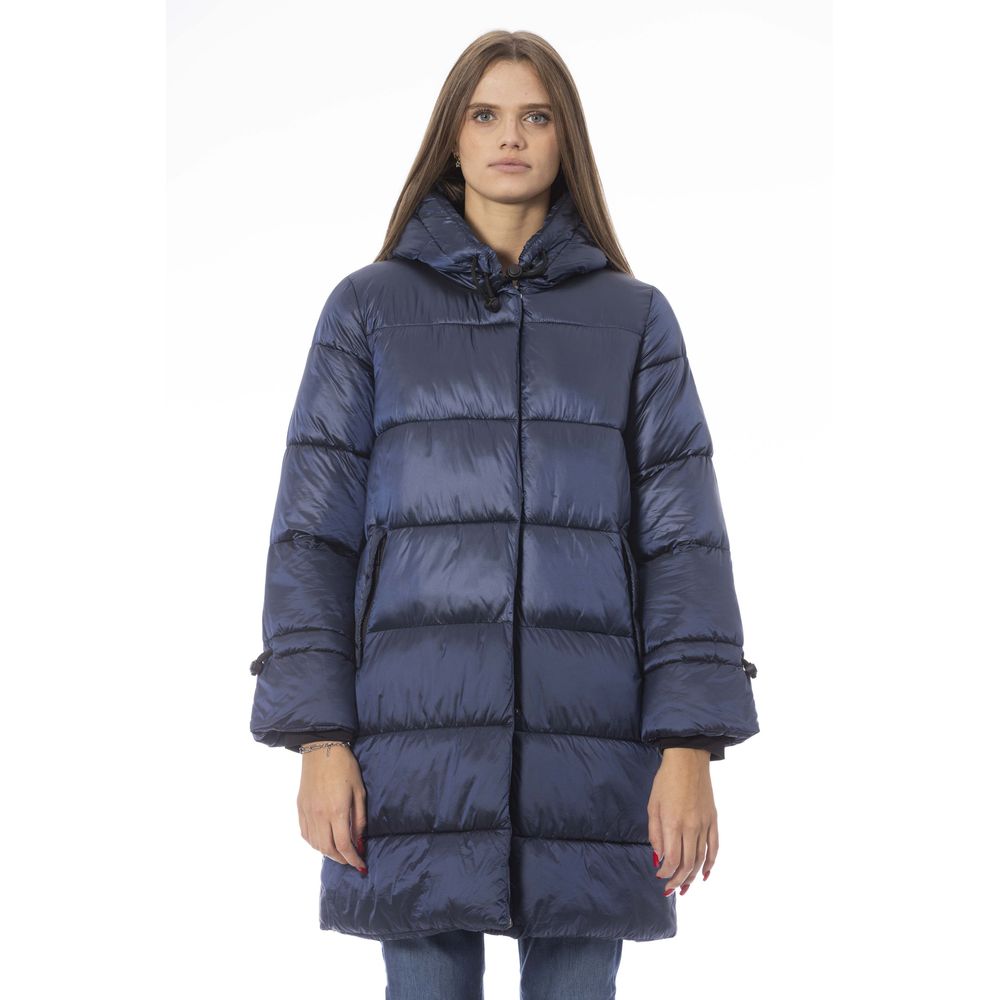 Baldinini Trend Light Blue Nylon Jackets & Women's Coat