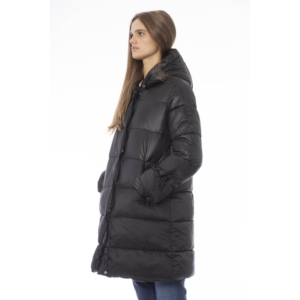 Baldinini Trend Black Nylon Jacket Women's Coat