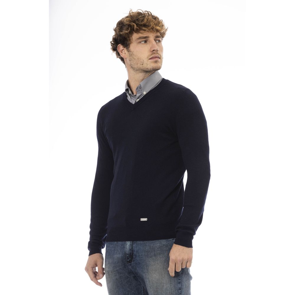 Baldinini Trend Blue Wool Men Men's Sweater