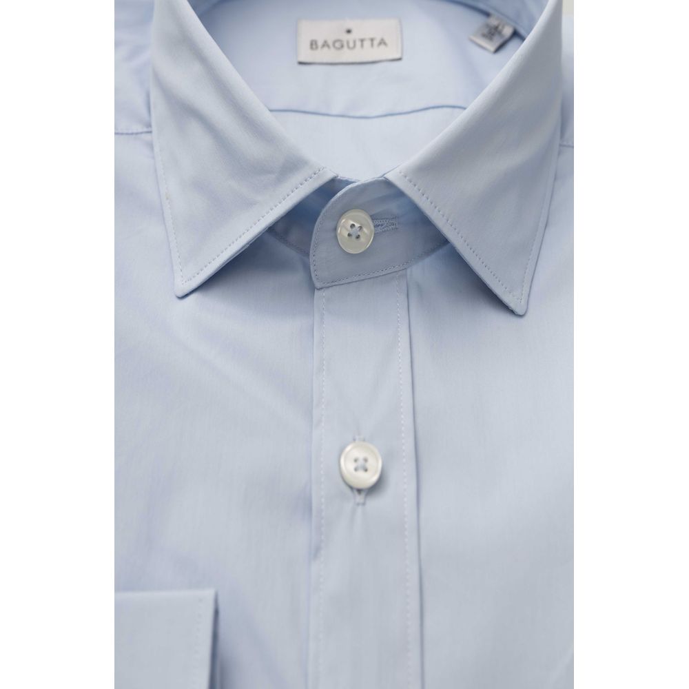 Bagutta Light Blue Cotton Men Men's Shirt