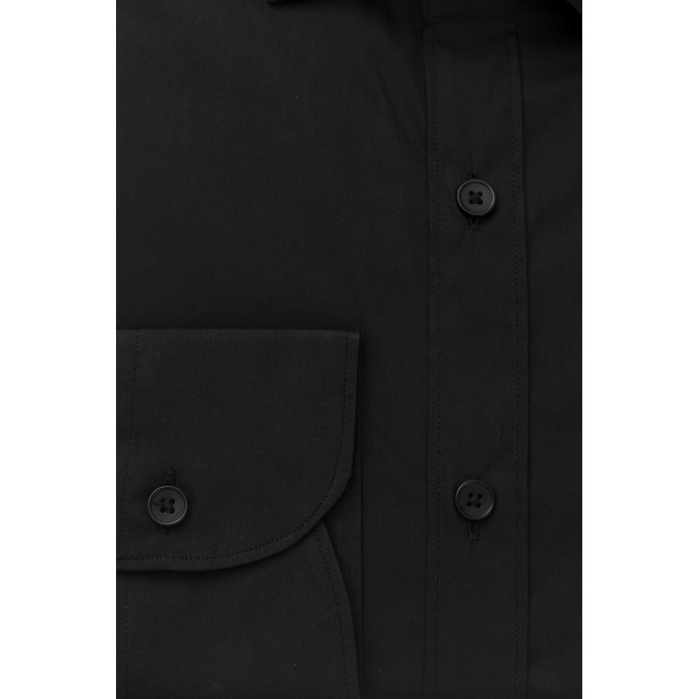 Bagutta Black Cotton Men's Slim Men's Shirt