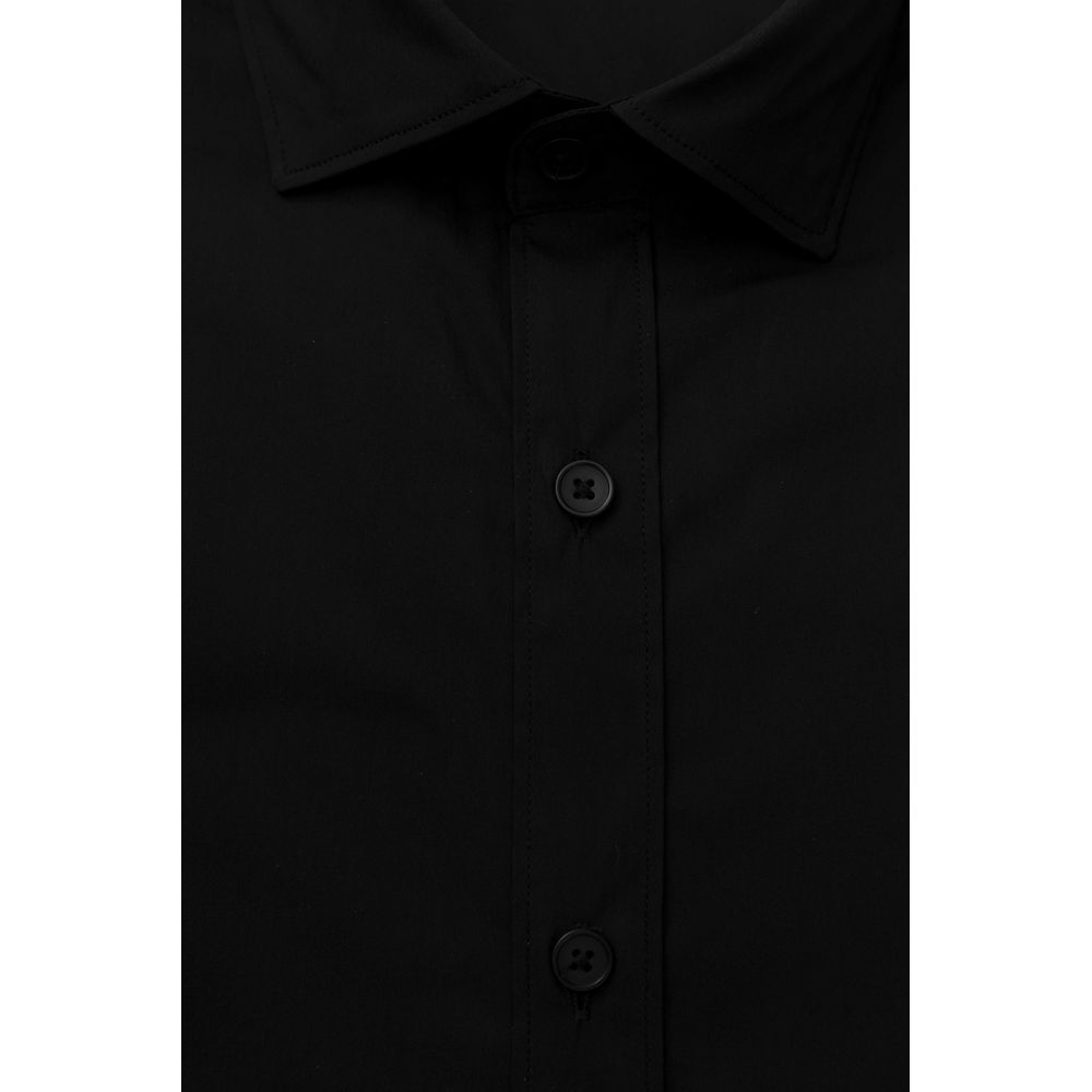 Bagutta Black Cotton Men's Slim Men's Shirt