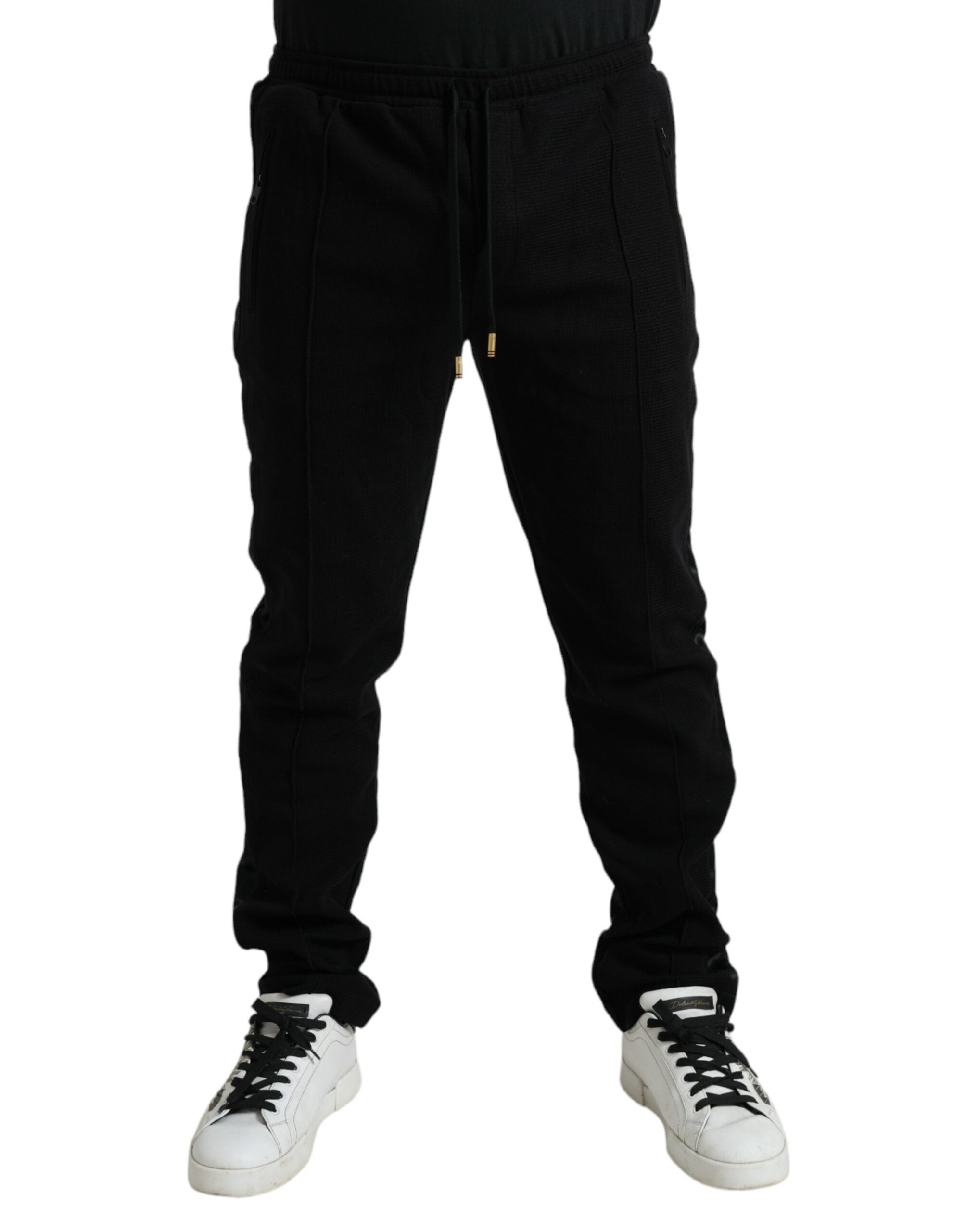 Dolce & Gabbana Elegant Black Cotton Blend Jogger Men's Pants