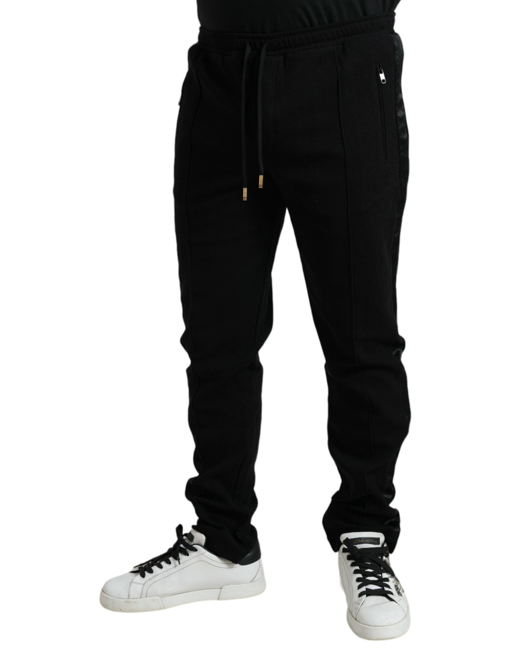 Dolce & Gabbana Elegant Black Cotton Blend Jogger Men's Pants