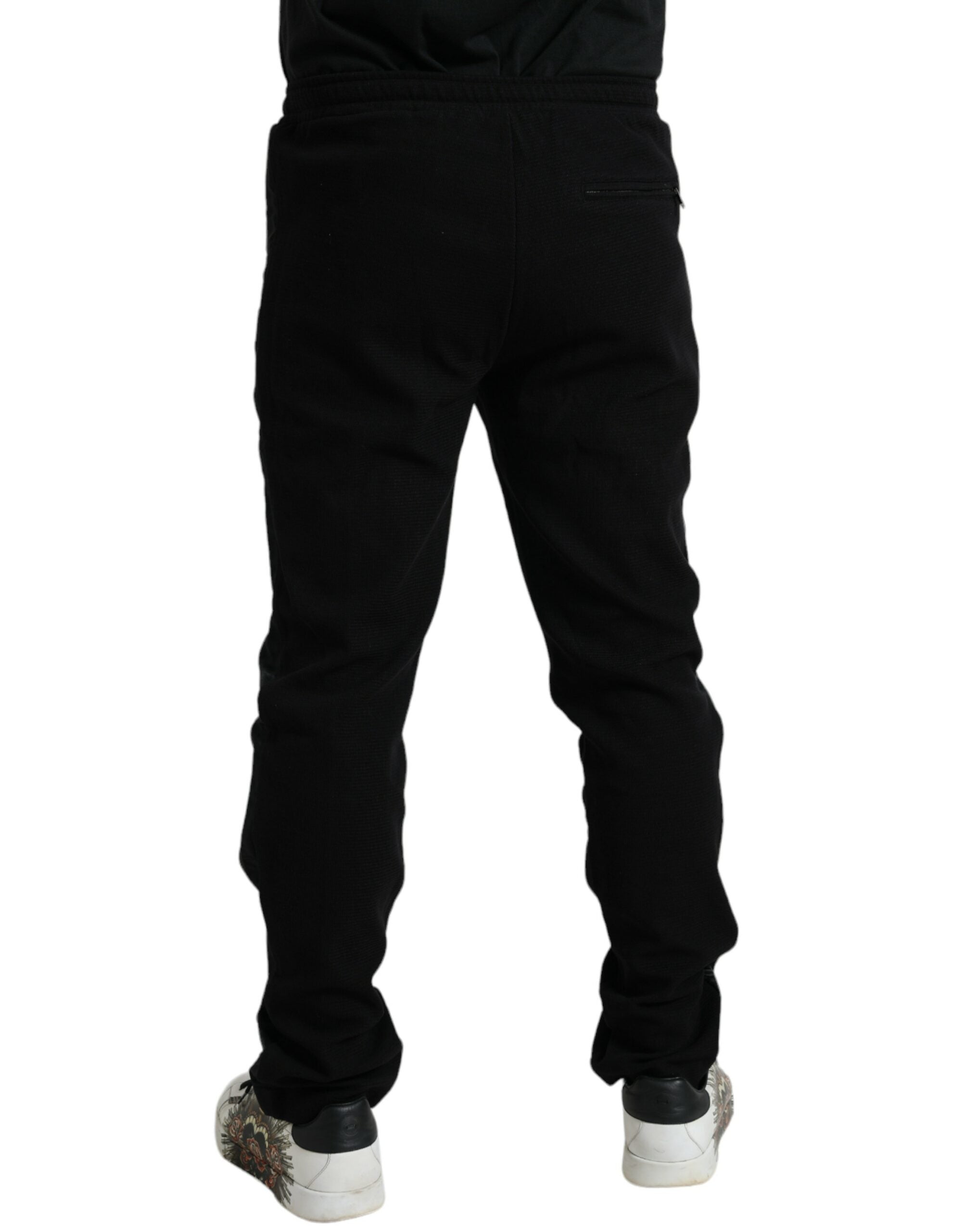Dolce & Gabbana Elegant Black Cotton Blend Jogger Men's Pants