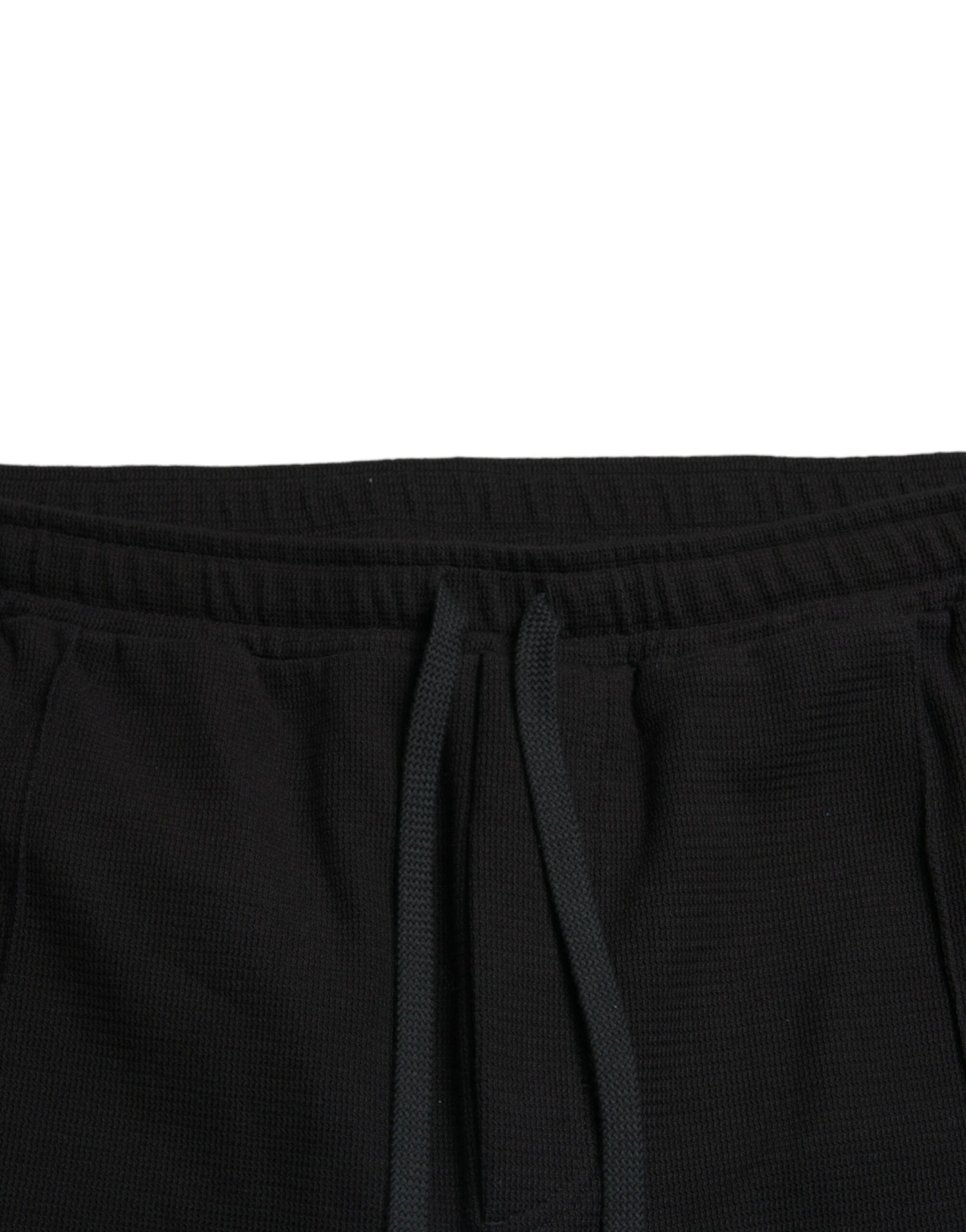 Dolce & Gabbana Elegant Black Cotton Blend Jogger Men's Pants