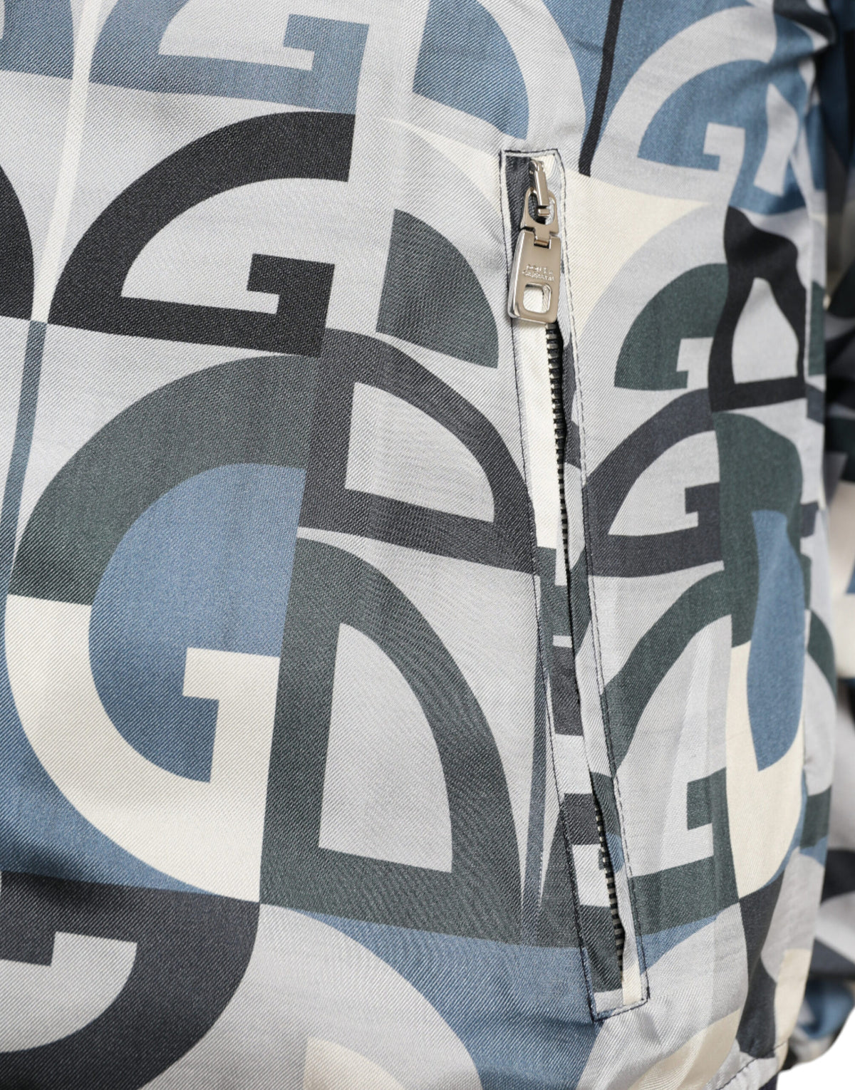 Dolce & Gabbana Multicolor Logo Print Bomber Blouson Men's Jacket