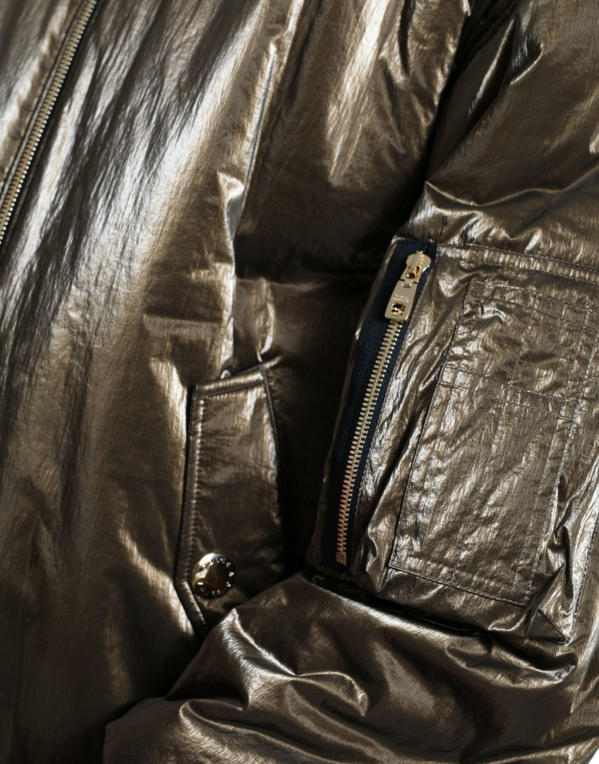 Dolce & Gabbana Bronze Nylon Full Zip Men Bomber Men's Jacket