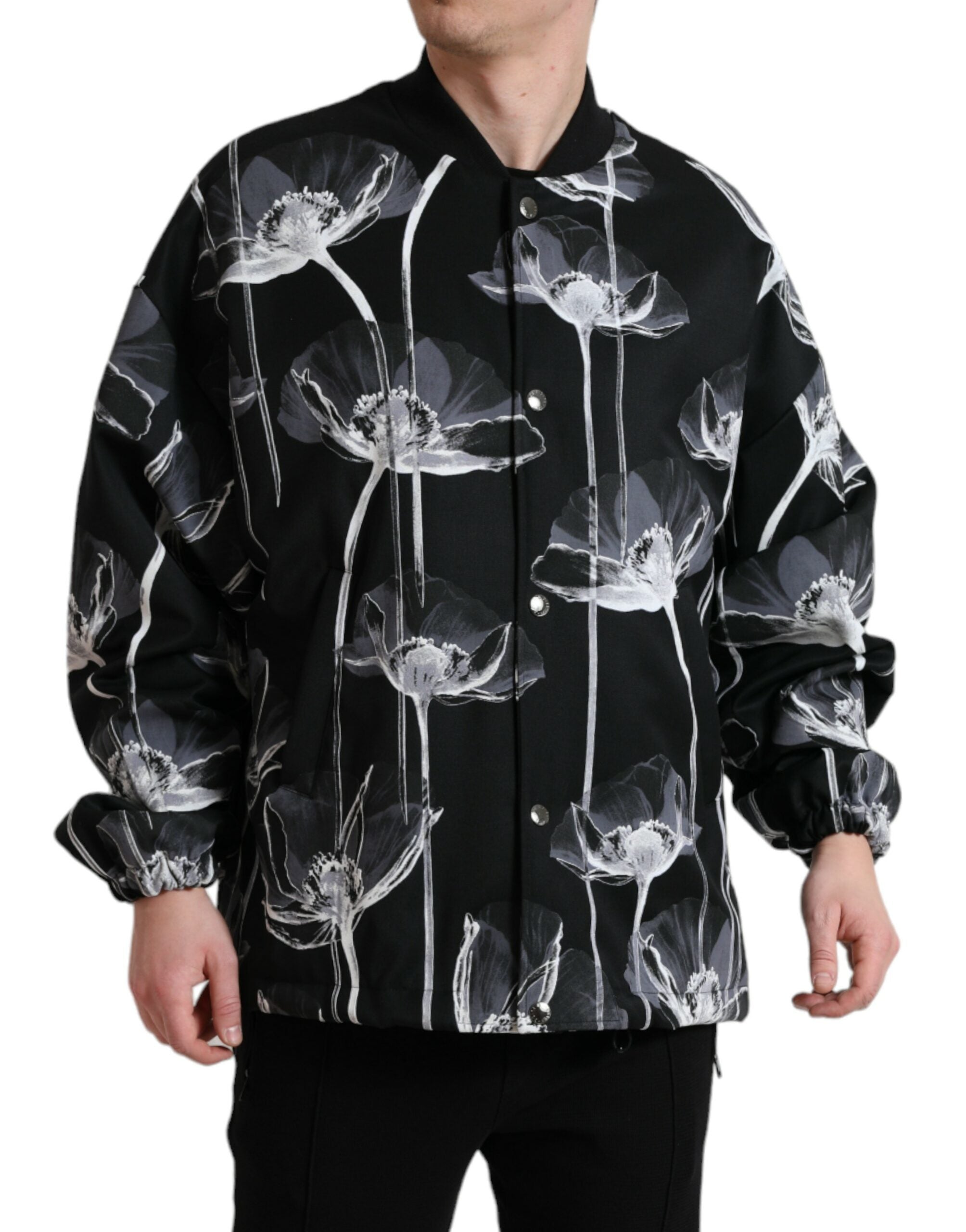 Dolce & Gabbana Elegant Floral-Print Bomber Men's Jacket