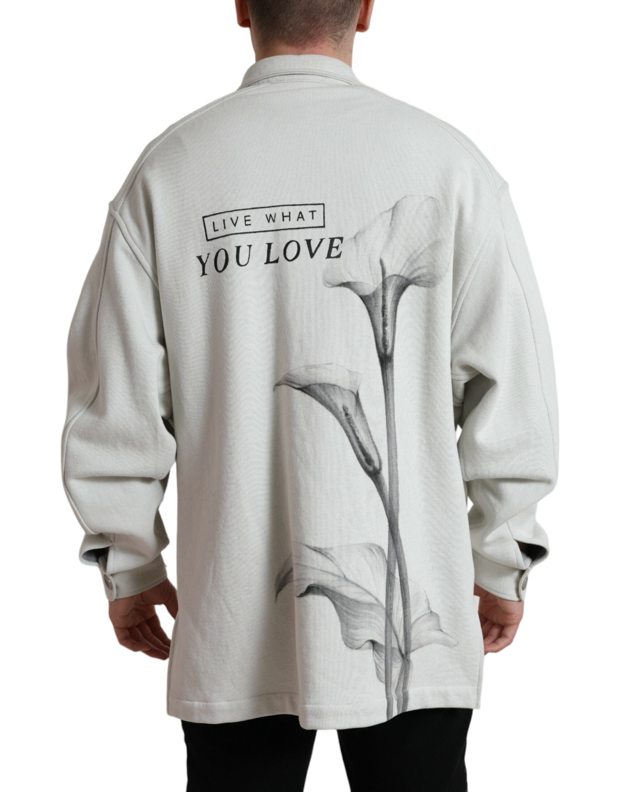 Dolce & Gabbana Elegant Floral Back Cotton Men's Jacket