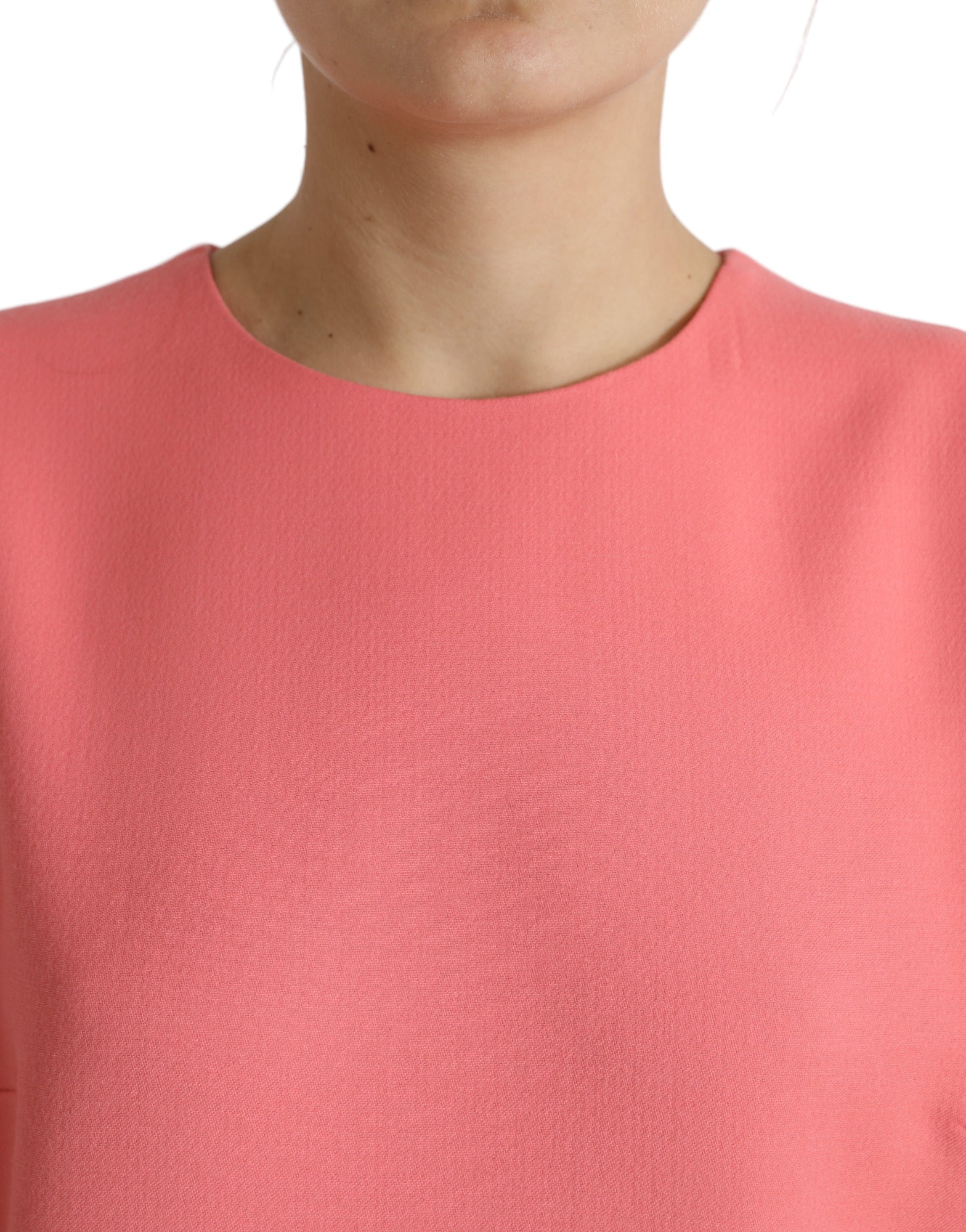 Dolce & Gabbana Pink Virgin Wool Sleeveless Mini Women's Dress