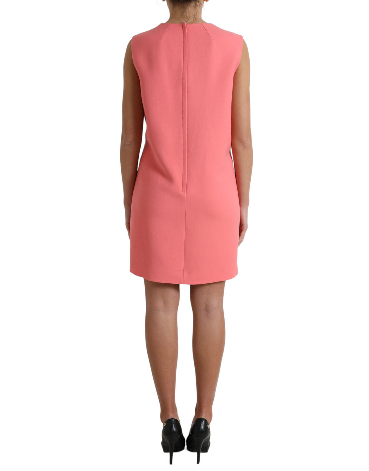 Dolce & Gabbana Pink Virgin Wool Sleeveless Mini Women's Dress