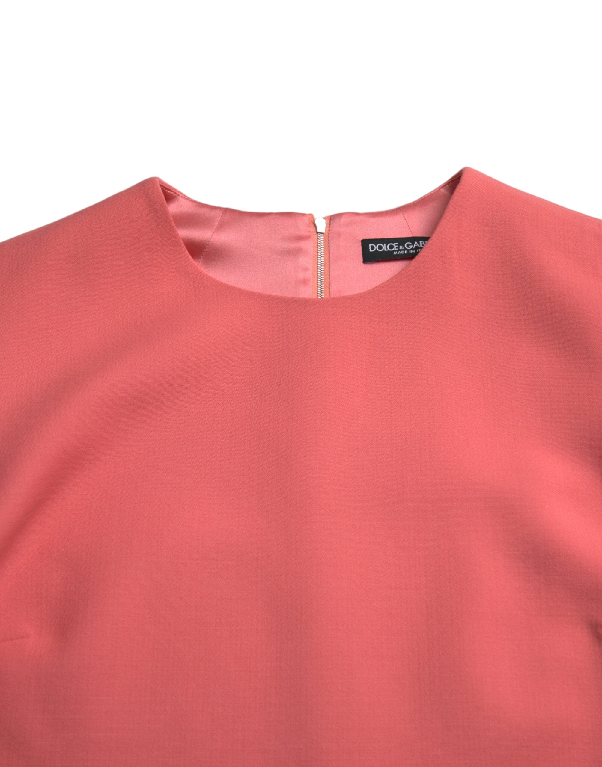 Dolce & Gabbana Pink Virgin Wool Sleeveless Mini Women's Dress
