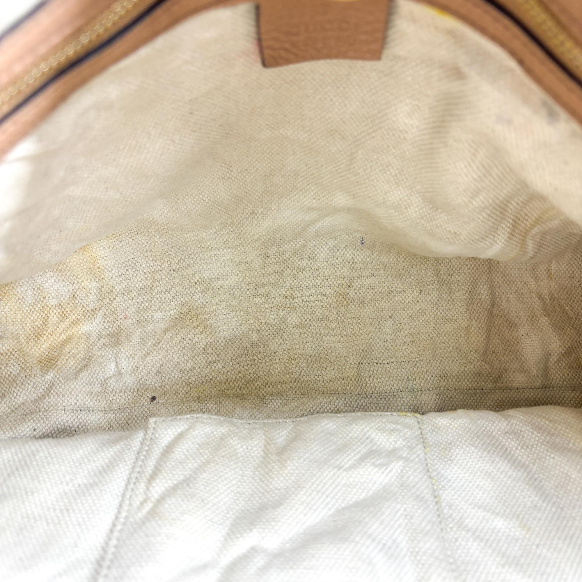 Gucci Soho Shoulder Bag Leather Beige Leather Shoulder Bag Bag (Pre-Owned)