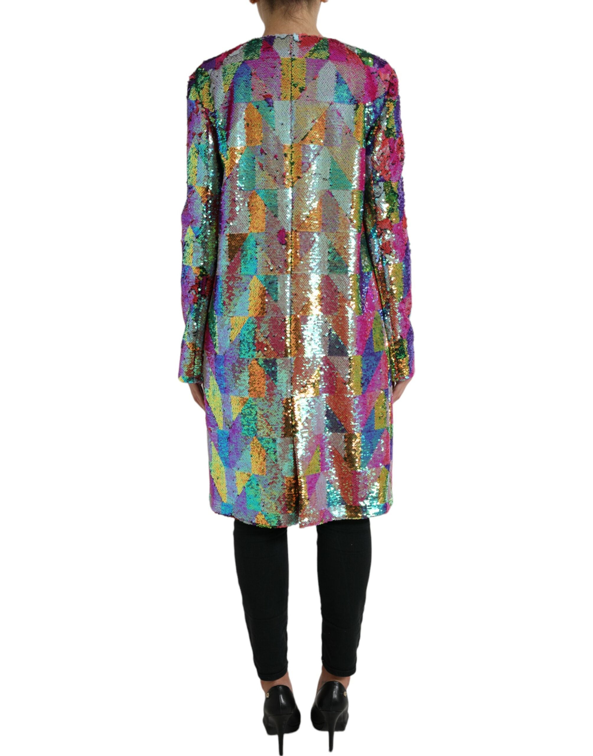 Dolce & Gabbana Multicolor Sequined Long Women's Jacket
