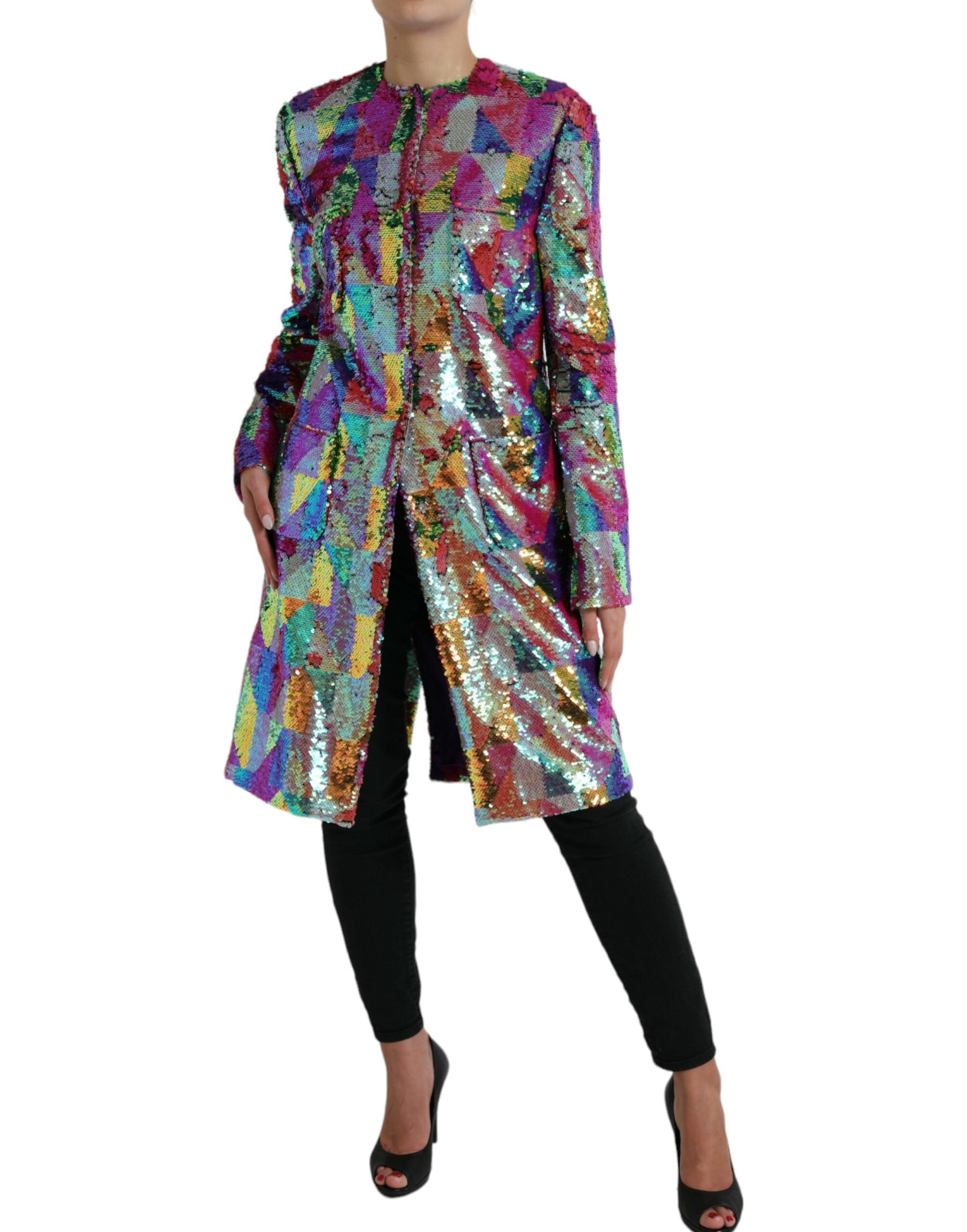 Dolce & Gabbana Multicolor Sequined Long Women's Jacket