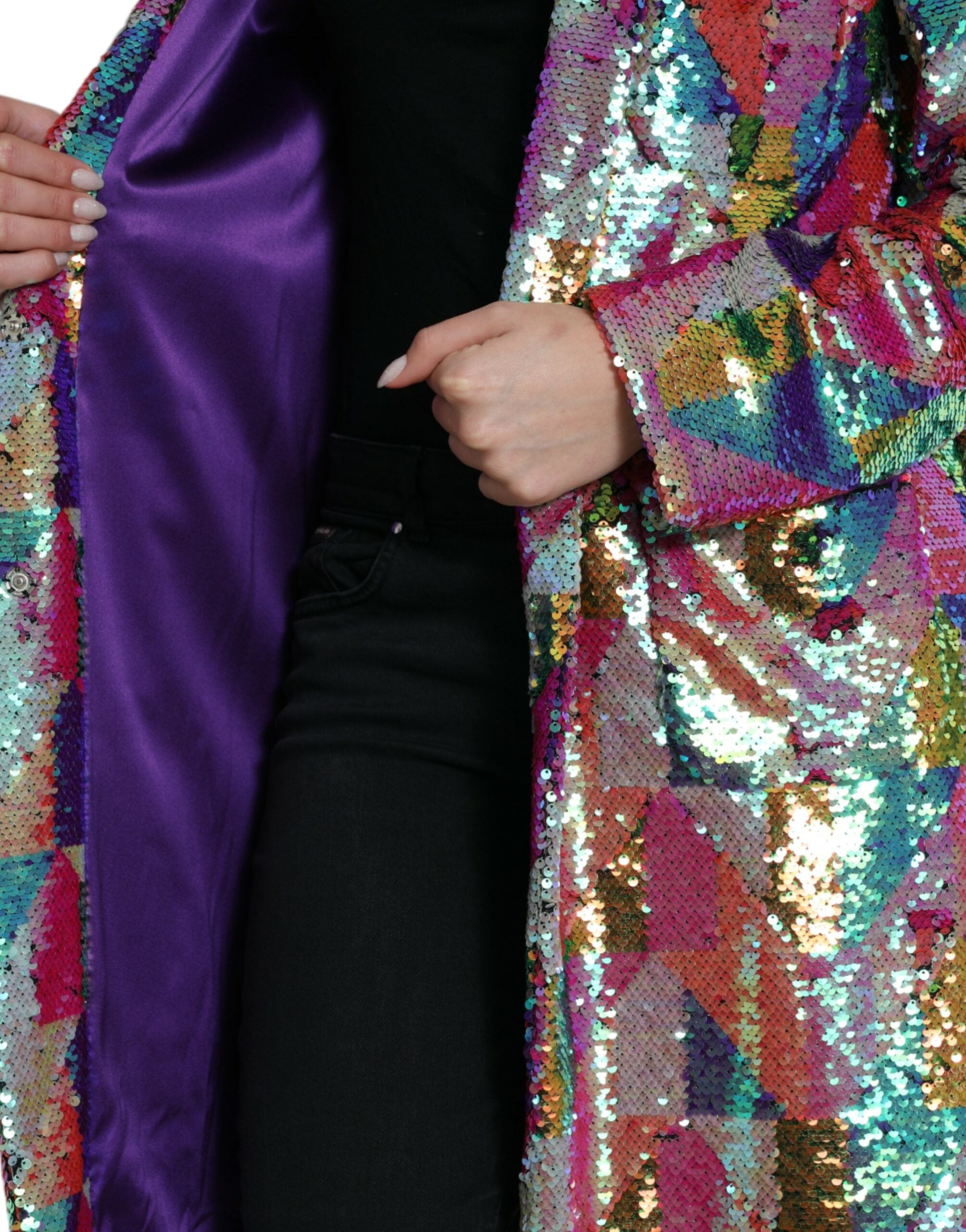 Dolce & Gabbana Multicolor Sequined Long Women's Jacket