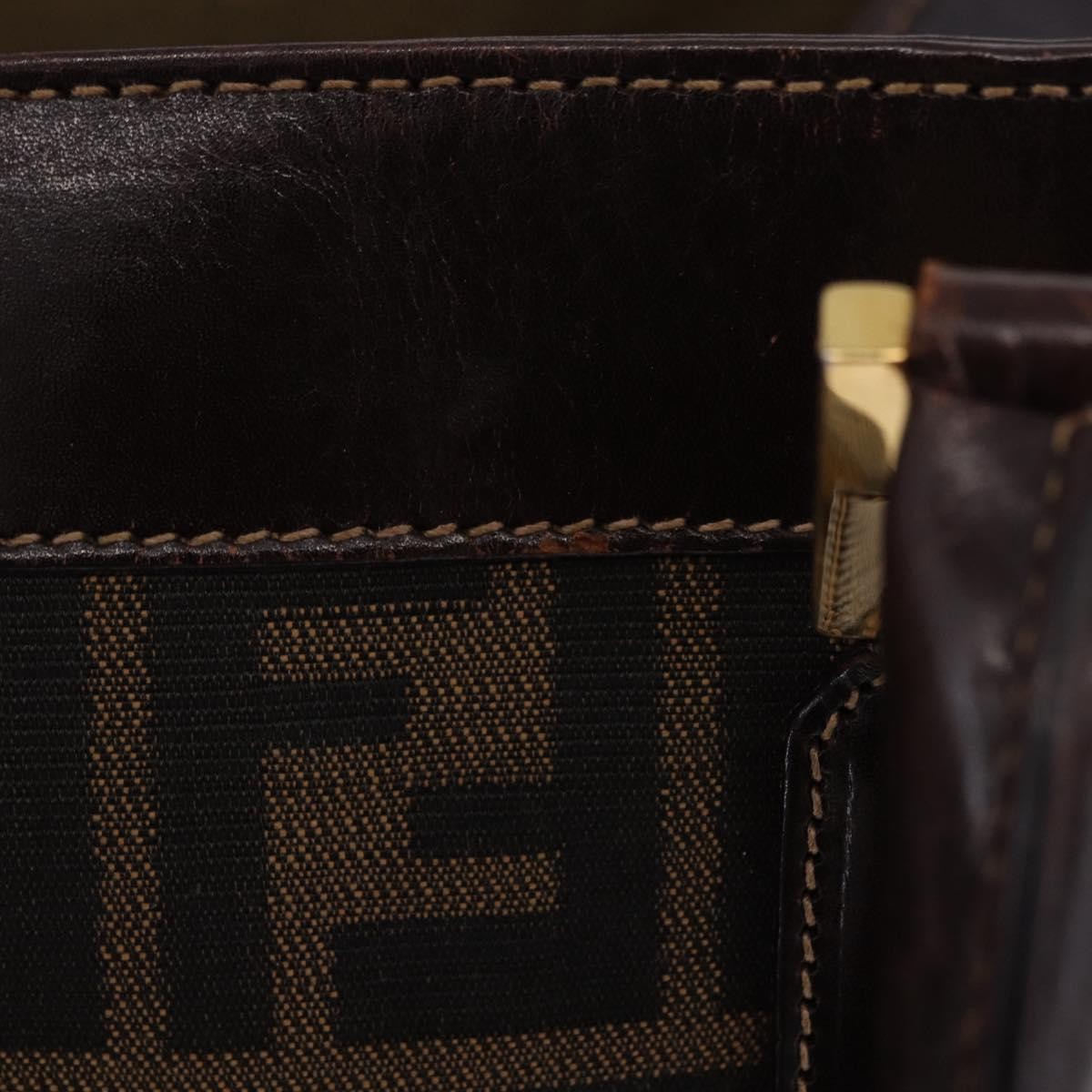 Fendi Vintage Zucca Zucca Canvas Brown Canvas Handbag (Pre-Owned)