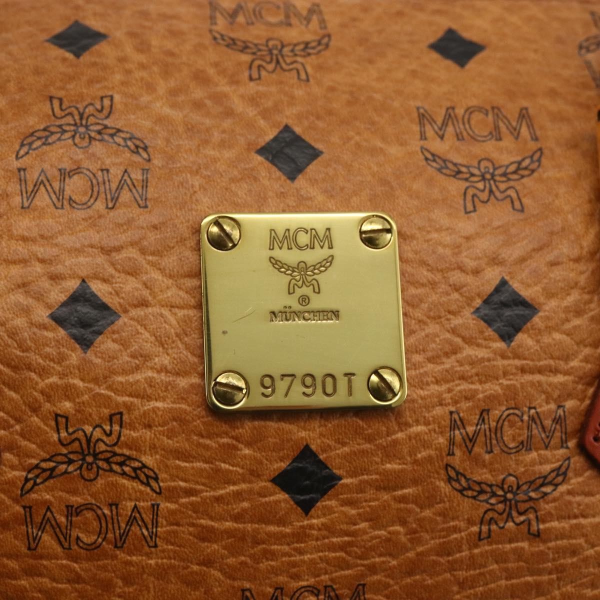 MCM Visetos Logogramme Leather Brown Leather Handbag (Pre-Owned)