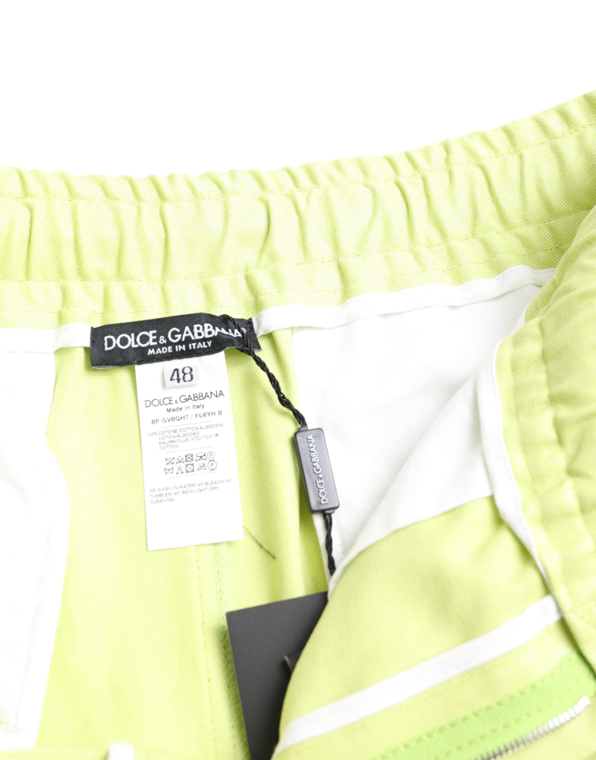 Dolce & Gabbana Light Green Cotton Men Cargo Bermuda Men's Shorts