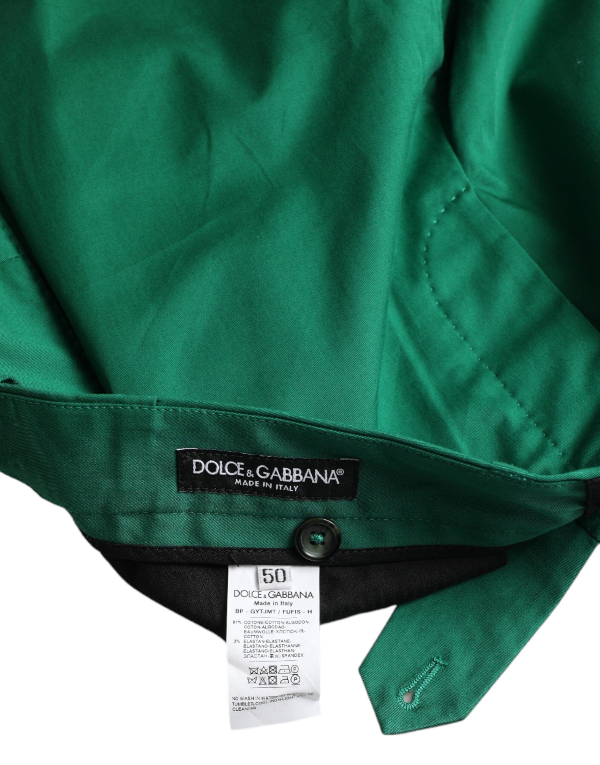Dolce & Gabbana Deep Green Cotton Stretch Men Bermuda Men's Shorts