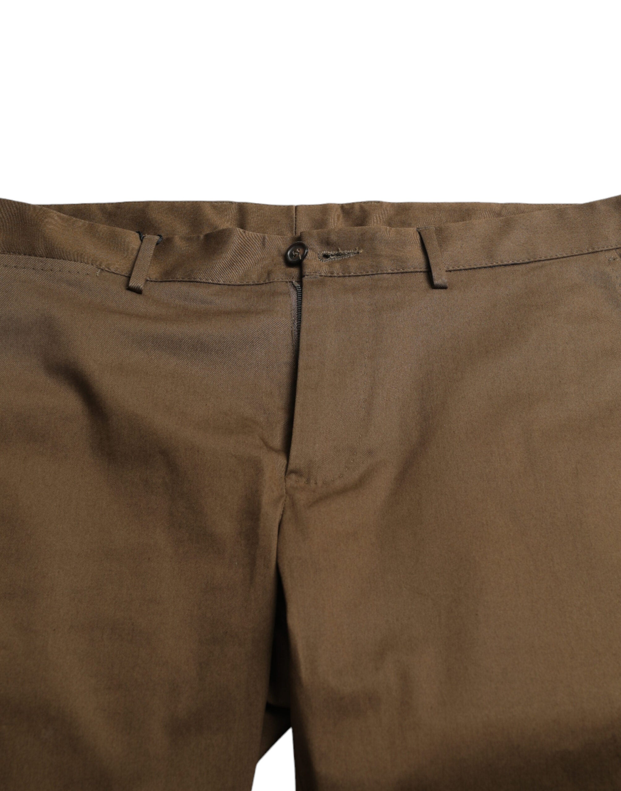 Dolce & Gabbana Chic Brown Bermuda Shorts with Logo Men's Detail